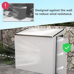 Outdoor <b>4x6</b> ft White Lean-to Storage Shed with Lockable Door Vents Wood <b>Frame</b> Easily Assembled for Garden Tools Patio Lawn - Product Image 4