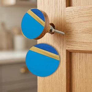 Pomo Moderno de Resina y Madera para Muebles, Ecológico, con Incrustaciones, Fácil Instalación para Cocina, Hogar y Oficina, Diseño Duradero - Product Image 4