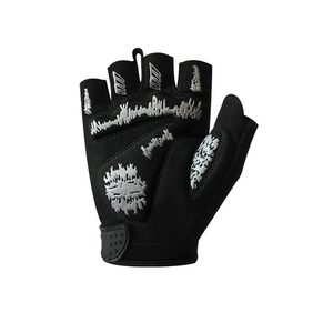 Half Finger Cycling <b>Gloves</b> <b>Black</b> Polyester Mesh Hook Loop Closure Unisex Summer Breathable <b>Fingerless</b> - Product Image 3