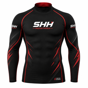 SHH Industries Fully Custom <b>Men's</b> <b>Compression</b> Breathable Rash Guard Quick Dry Sportswear Full Sleeve MMA BJJ Training <b>Shirt</b> - Product Image 1