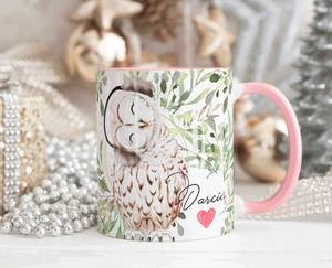 Mug en céramique personnalisé avec motif hibou mignon, poignée intégrée, compatible lave-vaisselle, emballage cadeau, idéal pour la rentrée scolaire, la maison et le bureau - Product Image 1