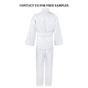 Uniforme de karaté blanc pour garçons, 100% coton, vêtements d'arts martiaux durables, taille enfant, coupe régulière, style uni teint - Product Image 2