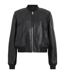 <b>Women</b> Genuine <b>Leather</b> Cropped <b>Bomber</b> <b>Jacket</b> Biker Style Motorcycle Fashion <b>Jacket</b> - Product Image 1
