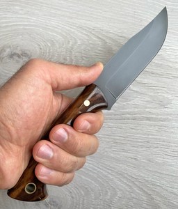 Handmade Industrial Grade Carbon Steel Hunting <b>Knife</b> with Wood <b>Handle</b> and Leather Sheath for Outdoor Camping - Product Image 2
