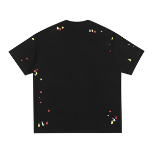 Camiseta Oversize de Algodón 100% Pesado para Hombre con Estampado Puff Personalizado, Estilo Streetwear, Liso, con Efecto Salpicado de Tinta y Teñido por Aspersión, Lavado Vintage - Product Image 4