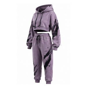 Ensemble de sweats à capuche personnalisés avec tissu confortable, design moderne et style deux pièces assorti pour femmes - Product Image 3