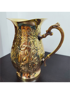 เหยือกทองเหลืองงานฝีมืออินเดีย เหยือกโลหะตกแต่ง ของตกแต่งบ้านสุดหรู - Product Image 3