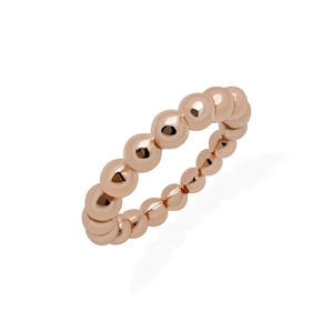 Wholesale 925 Sterling <b>Silver</b> Rose Gold Plated Ball Bead Stackable <b>Ring</b> Memoria Jewels - Product Image 1