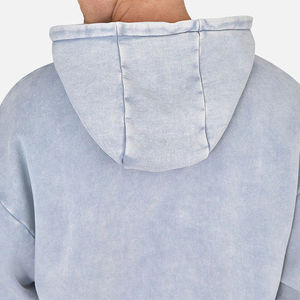 Men's Winter Acid Wash Fleece Hoodies Polyester/Cotton Blend Solid Color Plus Size Lightweight Eco-Friendly Customizable logo - Product Image 6
