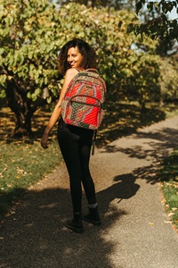 African Tribal Dashiki Style <b>School</b> Rucksack Cotton Fabric Backpack Canvas Lining Zipper <b>Book</b> Bag Purse Tote Bag National - Product Image 6