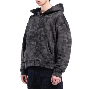 Winter Hoodie with Full Zip Fur Lining High Quality 100% Cotton Anti-Pilling OEM Service Warm Fluffy Design Heavy Zipper Pocket - Product Image 2