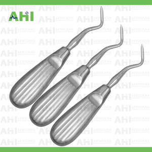 Élévateur dentaire torsadé en acier inoxydable certifié CE Classe I, instrument dentaire manuel de haute qualité AHI-6102R, argent, ergonomique - Product Image 3