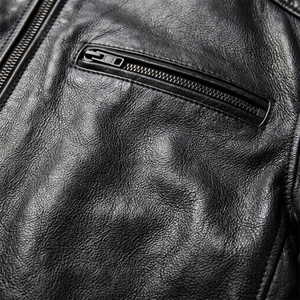 Men's Black <b>Safari</b> <b>Jacket</b> Crew Neck Zipper Closure Slim Fit Regular Length Autumn Style Waterproof Front Logo - Product Image 4