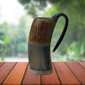 แก้วน้ำทำจากเขาควายแท้ งานฝีมือสไตล์เรียบง่าย เป็นมิตรกับสิ่งแวดล้อม ทนทาน เหมาะสำหรับกาแฟ ชา วิสกี้ ใช้บนโต๊ะอาหาร - Product Image 6