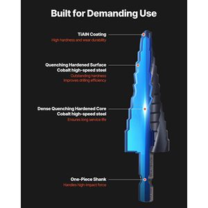Tialn เคลือบโคบอลต์ hss ความเร็วสูงสี่เกลียวขลุ่ยขั้นตอนเจาะ3/16 7/8นิ้ว1/4นิ้วก้านหกเหลี่ยมสำหรับโลหะสแตนเลส - Product Image 3