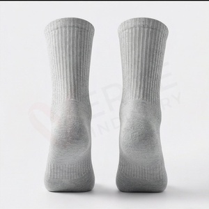 Men's Crew <b>Socks</b> Solid <b>Color</b> Knitted Breathable Cotton Polyester Spandex Autumn Daily Wear Regular Style - Product Image 2