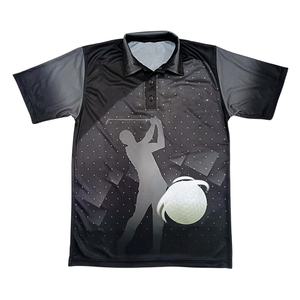 Custom All-Over Print Quick-Dry Poly-Spandex Cotton Blend Short Sleeve <b>Collared</b> Golf Polo <b>Shirts</b> for <b>Men</b> Premium - Product Image 4