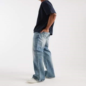 Jeans de Hombre, Corte Holgado, Cintura Media, Lavado Claro Azul, Tejido Elástico/Algodón Ecológico y Transpirable, Secado Rápido, Estilo Casual - Product Image 3