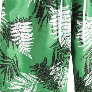 Men's Green Waterproof High Street Style Spandex/Polyester Board Shorts Quick Dry <b>Mesh</b> Drawstring Casual Short <b>Pants</b> - Product Image 4