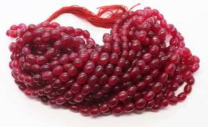 Cuentas ovaladas lisas de cuarzo rubí AAA de 7x10 mm, cuentas de piedras preciosas de cuarzo rubí de forma ovalada simple, cuentas de rubí de 16 pulgadas para la fabricación de joyas. - Product Image 4