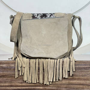 Bolso de Hombro de Cuero Genuino con Flecos, Diseño Boho Western, Hecho a Mano, con Flecos de Gamuza, Perfecto para Mujer - Product Image 5