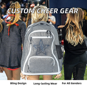 Wholesale Waterproof Portable Anti-Theft <b>Cheerleading</b> Glitter <b>Backpack</b> Girls Custom Embroidery Logo OEM <b>Cheerleading</b> School Bag - Product Image 5