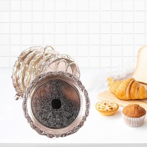 Metal Coaster Tea Dessert Dish Set with <b>Rack</b> Silver Finish Serving Coasters for Home Kitchen - Product Image 2