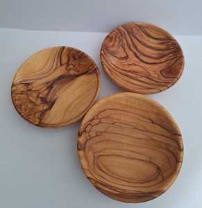 Petites assiettes rustiques en bois d'olivier, mini-bols, petits plats, bols à sauce, vente en gros - Product Image 1