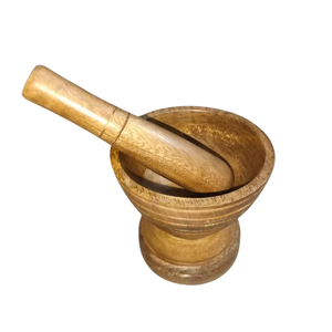 Premium Mango Wood Manual <b>Grinder</b> Masher Dishwasher Safe Eco-Friendly Designed Smooth Crushing Garlic <b>Herbs</b> Spices Modern - Product Image 1