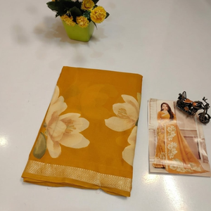 Girls Women Apparel Dress <b>Sari</b> Material Eco Friendly Silk Woven <b>Fabric</b> Florals Pattern Quick Dry Lightweight In Stock Items - Product Image 1