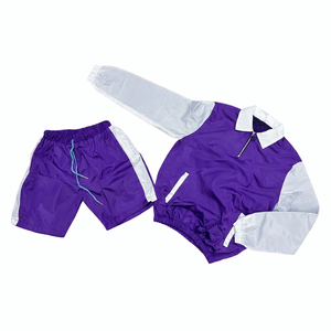 Men Sporty Tracksuit Set Black Gray Polyester Breathable <b>Polo</b> Collar Long Sleeve Shorts Spring Casual Wear - Product Image 5