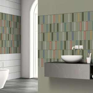 Carreaux muraux en porcelaine émaillée sculptée 300x300mm durables, texture de luxe pour la rénovation des halls d'appartements et l'immobilier commercial - Product Image 1