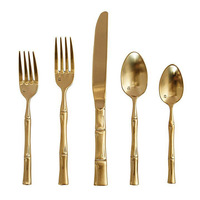 Ensemble de couverts en argent plaqué bronze de qualité supérieure, durables, écologiques, en métal vieilli, design moderne et rétro, pour la restauration haut de gamme