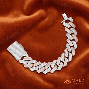 Bracelet à maillons en moissanite plaqué or rose pour homme, bijoux de mode New York, cadeau tendance, élégant, pour fête, fiançailles - Product Image 3