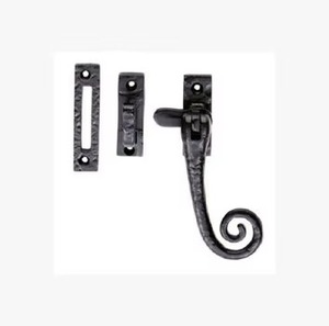 Traditional Zinc Alloy Lever Handle Lock Black Door <b>Latch</b> with Scroll Design Durable <b>Window</b> Fastener for Interior Doors - Product Image 1