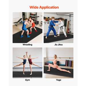 Tapis de gymnastique en PVC imperméable 10x5 pieds, tatami de jiu-jitsu, BJJ, MMA, judo, boxe, noir, arts martiaux, tapis d'entraînement épais enroulable pour - Product Image 6