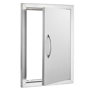 Maniglia verticale singola per porta di accesso BBQ da cucina esterna, in acciaio inossidabile, 16W x 22H pollici, per montaggio a filo, accessori per mobili - Product Image 1