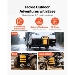 5.3 Gallon Metal Fuel Jerry Can Corrosion and Leakproof with Comfort Handle 6 L/min Max Flow Rate for <b>Gasoline</b> Storage - Product Image 4