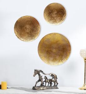 Circular Brass <b>Wall</b> Art Set Antique Gold Handmade Modern Glam Home <b>Decoration</b> Multi-piece Package - Product Image 1