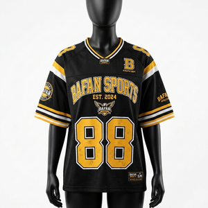 Maillot de football personnalisé pour femmes, 180 micro-mesh respirant en polyester, noir, or, blanc, panneaux de manches contrastés, maillot de football pour femmes - Product Image 6