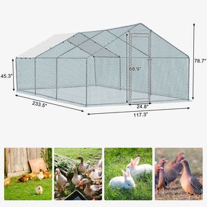 Gallinero Metálico Grande de 20 x 10 pies con Cubierta Impermeable para Gallinas, Conejos, Gatos, Perros y Animales de Granja - Product Image 5