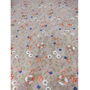 Tela de Tul Premium con Cuentas Doradas y Lentejuelas, Bordado Intenso para Vestidos de Noche Glamurosos y Trajes de Escenario - Product Image 4