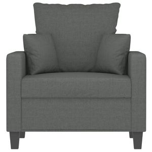Fauteuil simple en tissu gris foncé, durable, pour salon - Product Image 3