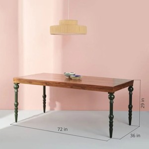 Solid Wood <b>Dining</b> <b>Table</b> <b>Set</b> | Primitive Teak Wood Pedestal <b>Table</b> with Chairs | Jodhpur <b>Rustic</b> Furniture - Product Image 2