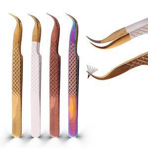 Pinzas para Pestañas con Punta de Fibra de Diamante Curvada, Resistentes y Ecológicas, Ideales para Aislamiento de Pestañas Naturales - Product Image 1