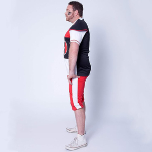 Ensemble uniforme de football américain pour hommes, col en v, manches courtes, pantalon en Polyester anti-humidité, imprimé géométrique, numéro 23 - Product Image 2