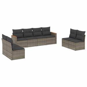 Conjunto de Sofás Modulares Grandes de Ratán PE Gris para Jardín, Colección Premium de Muebles Modulares para Exteriores - Product Image 2