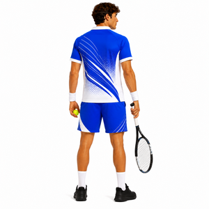 Ensemble de tenue de tennis personnalisée pour hommes, sublimation, séchage rapide, respirant, t-shirt et short de tennis, vêtements de sport de badminton, tenue d'équipe, vente en gros - Product Image 6
