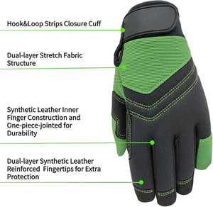 Guantes de Mecánico con Interior de Cuero Sintético, Correa de Fácil Extracción Personalizada, Equipo de Protección - Product Image 3