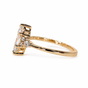 แหวนหมั้นเพชรทรงมาร์คีส์ทองคำแท้ 14K 18K แหวนเพชรแท้เพาะเลี้ยงในห้องปฏิบัติการ แหวนครบรอบแต่งงาน แหวนขอแต่งงานสุดพิเศษสำหรับผู้หญิง - Product Image 4
